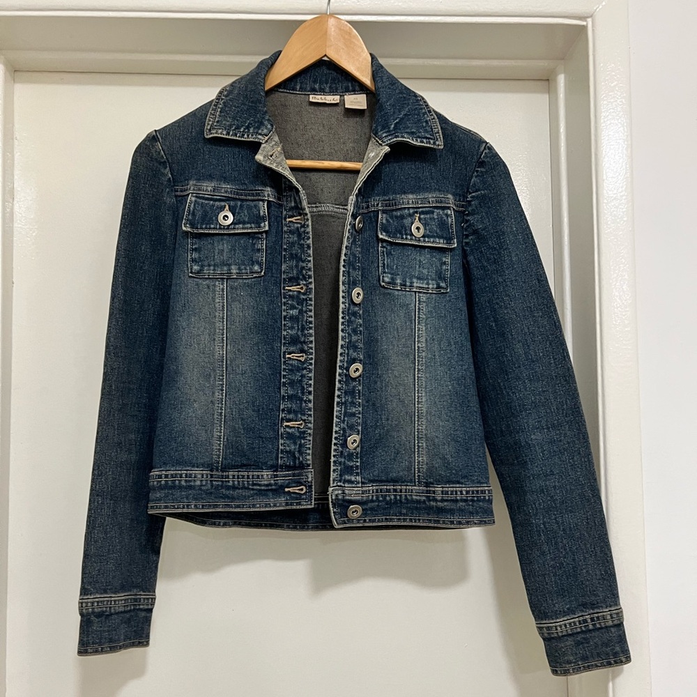 Vintage Dark Blue Stretch Denim Jean Jacket XS